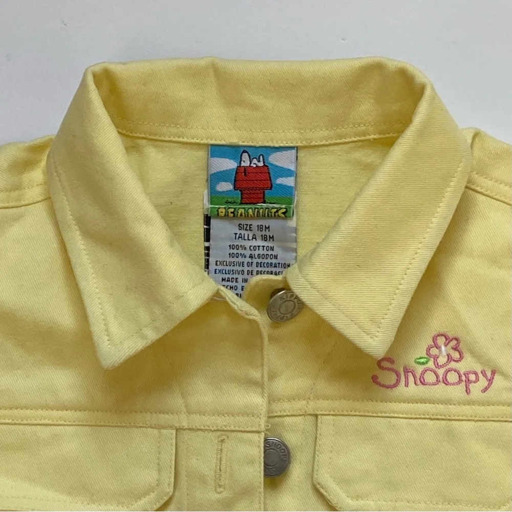 Snoopy Jacket Size 18 Months Vintage Yellow Pink EUC Girls Jean Y2K Peanuts